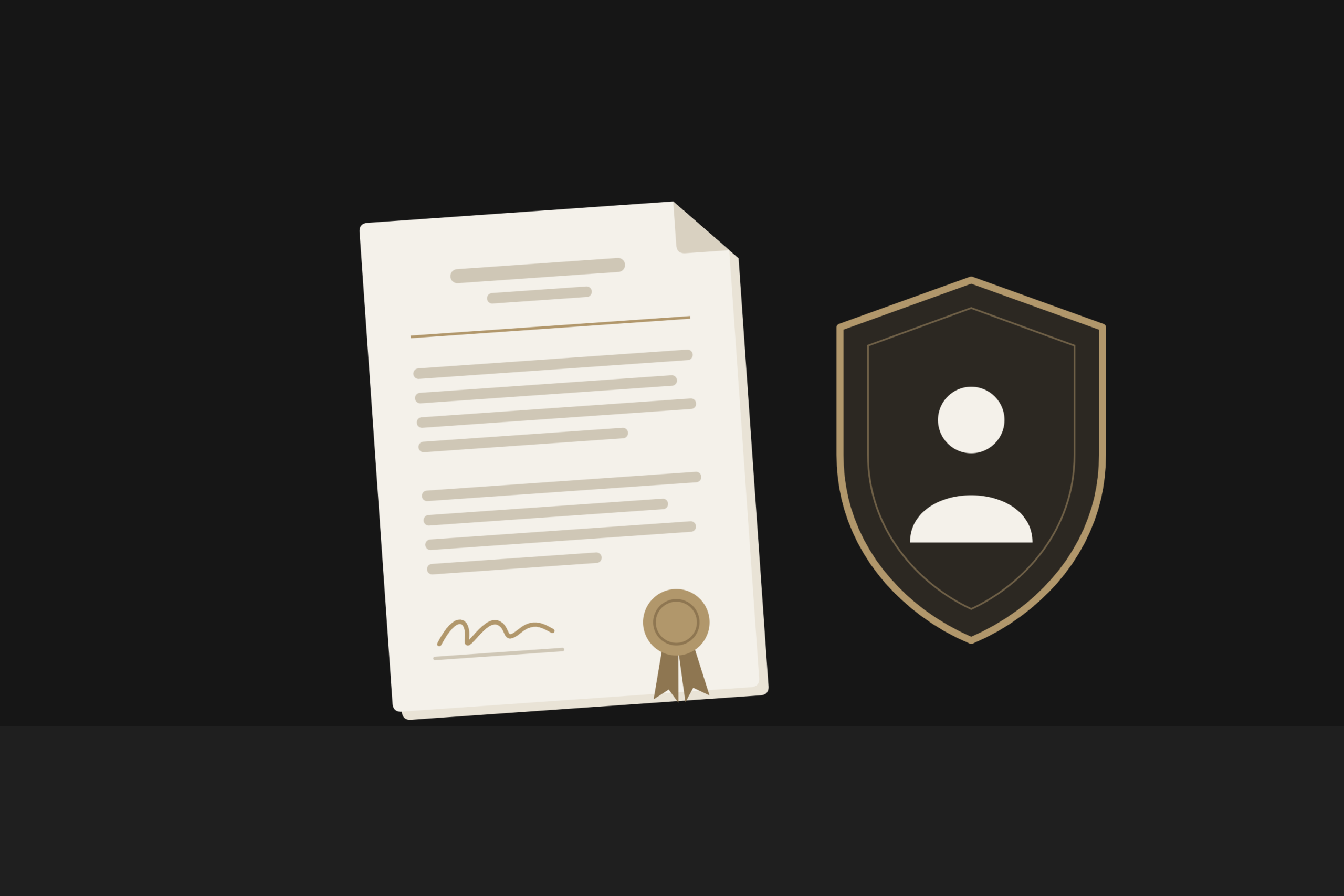 Sealed appointment document beside a shield protecting a person